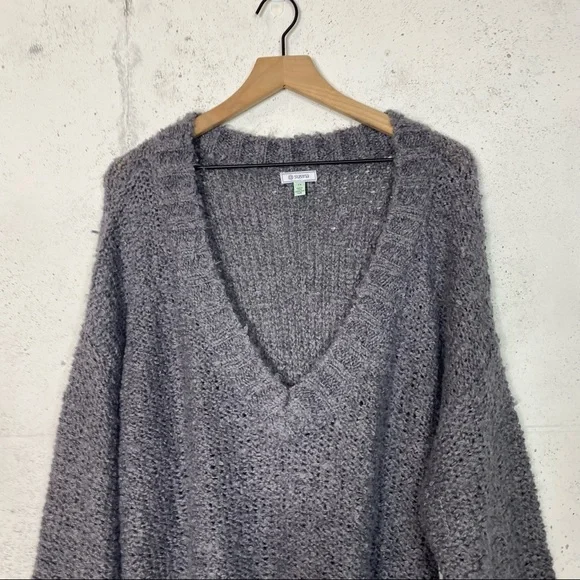 Susina Boucle Chunky Knit V Neck Oversize Sweater 1X - Picture 2 of 6